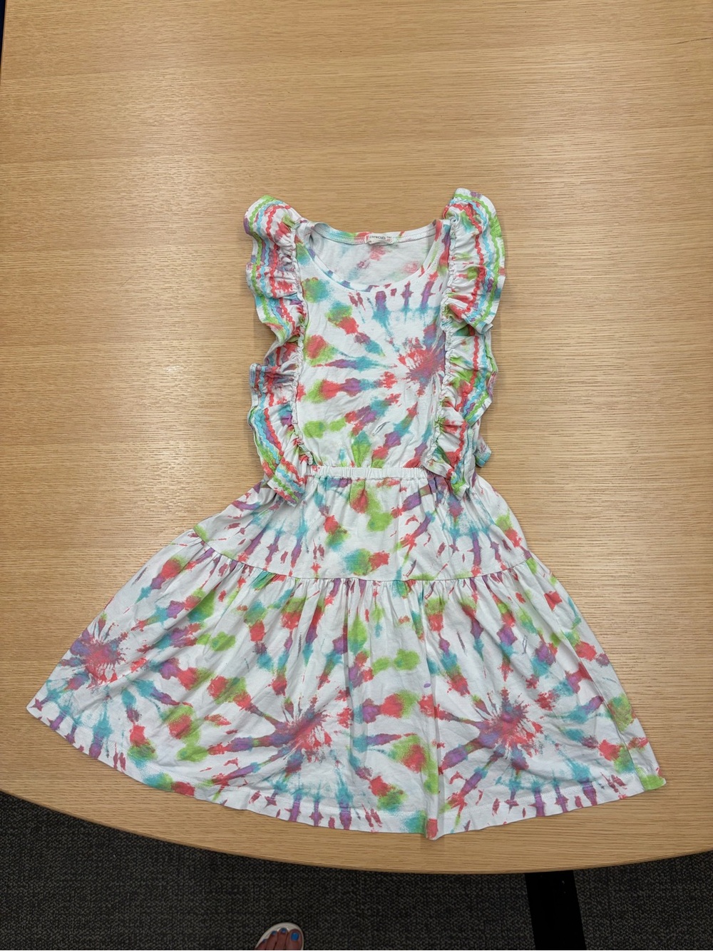 Crewcuts Girl’s Tie-Dye Ruffle Dress - Multicolor